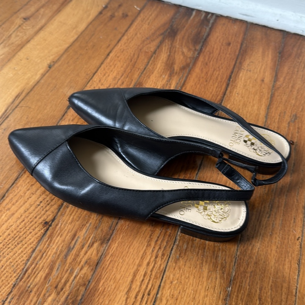 Vince Camuto Elegant Black Slingback Flats 7 - Picture 3 of 8